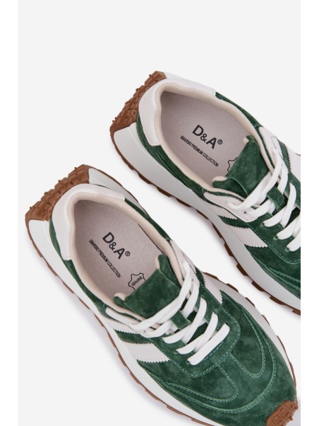 Suede Sneakers With Thick Platform D&A GR61-5986 Green
