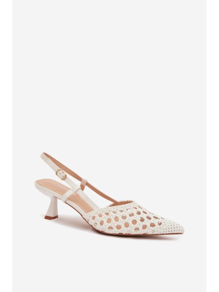 Women's Gold Woven Heeled Sandals Selinae