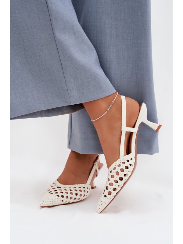 Women's Gold Woven Heeled Sandals Selinae