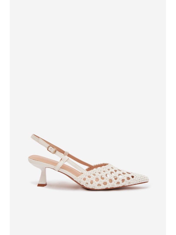 Women's Gold Woven Heeled Sandals Selinae