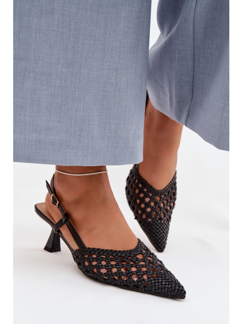 Women's Plecione Heeled Sandals Black Selinae