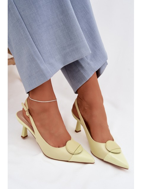 Women's High Heel Sandals With Decorative Detail Yellow Mariae