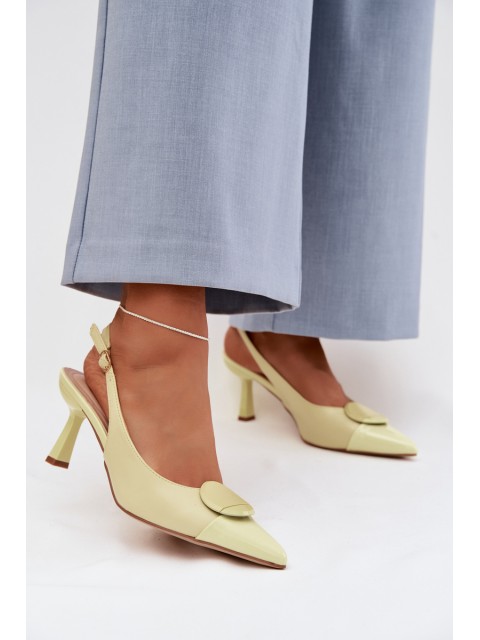 Women's High Heel Sandals With Decorative Detail Yellow Mariae 2