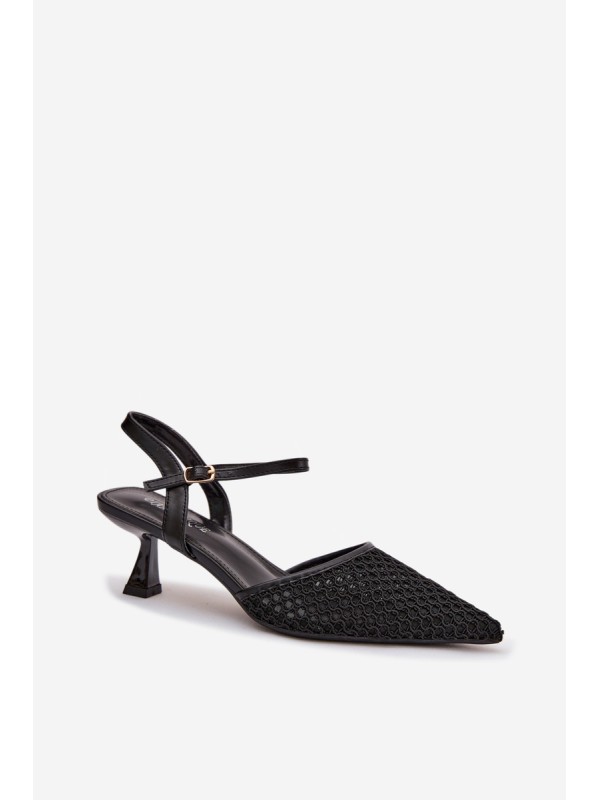 Women's High Heel Sandals With Mesh Black Brilora