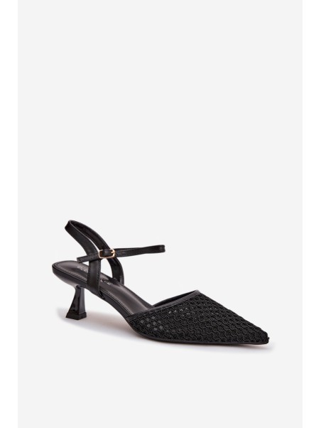 Women's High Heel Sandals With Mesh Black Brilora