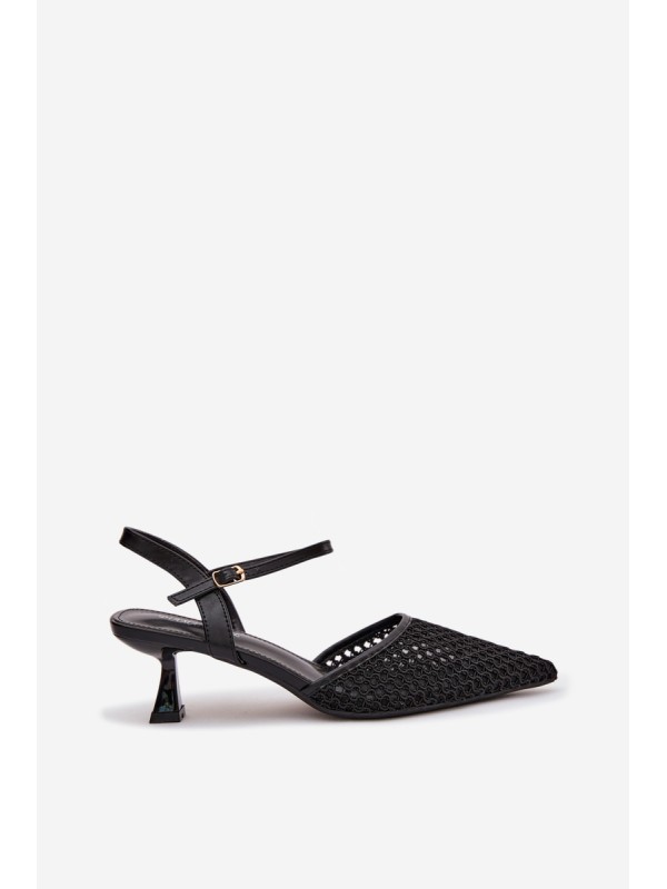 Women's High Heel Sandals With Mesh Black Brilora
