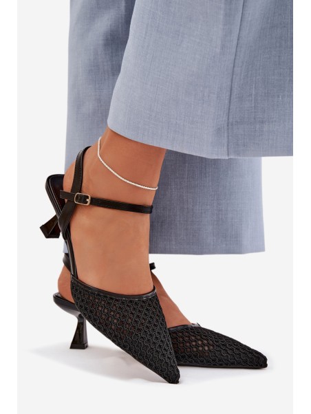 Women's High Heel Sandals With Mesh Black Brilora