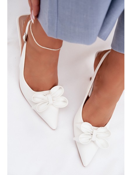 Women's High Heel Sandals With Bow White Jonera
