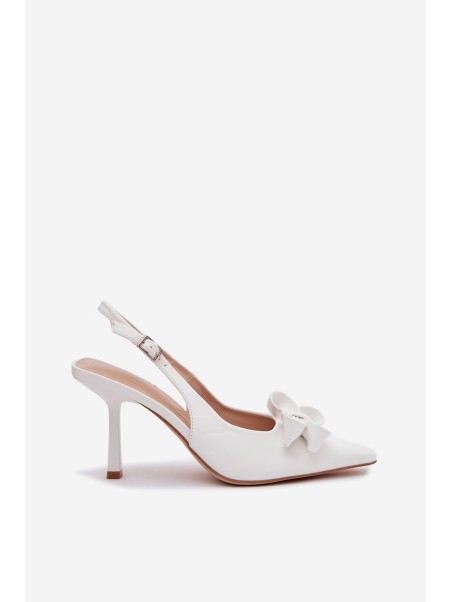 Women's High Heel Sandals With Bow White Jonera