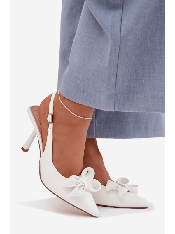 Women's High Heel Sandals With Bow White Jonera