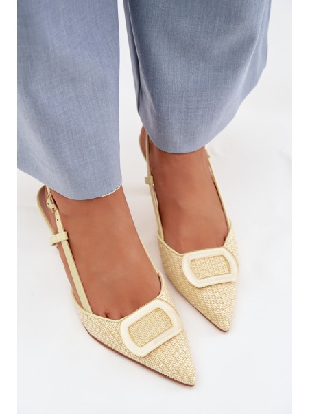 Women's High Heel Sandals With Decorative Element Yellow Eslina