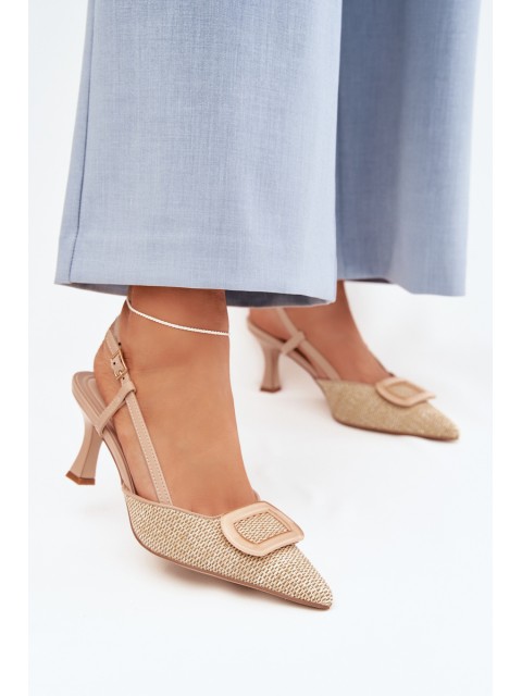 Women's High Heel Sandals With Decorative Element Nude Eslina 2