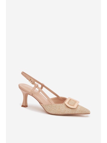 Women's High Heel Sandals With Decorative Element Nude Eslina