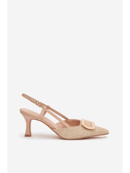 Women's High Heel Sandals With Decorative Element Nude Eslina