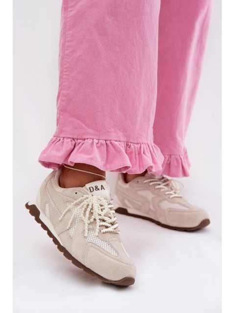 Women's Leather Suede Sneakers MK61-0705 Gray 2