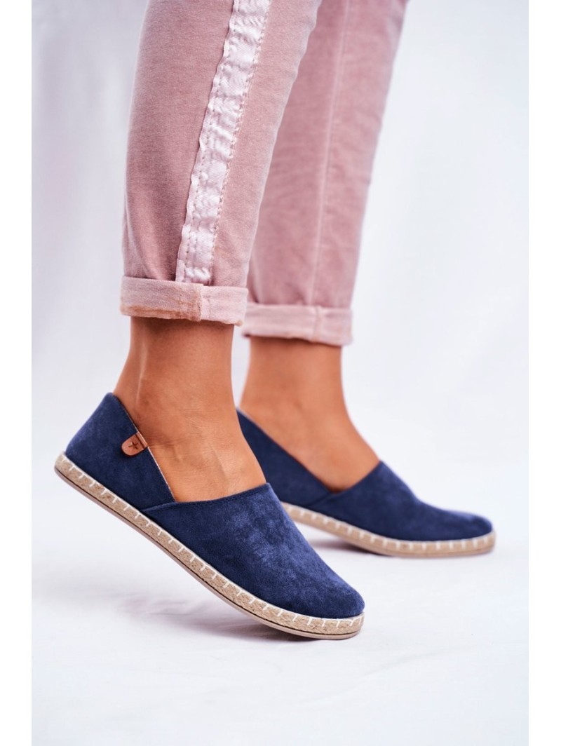 Moteriškos aksominės espadrilės Navy Vulcano