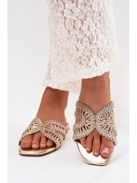 Women's Flat Gold Slippers Fariella 2