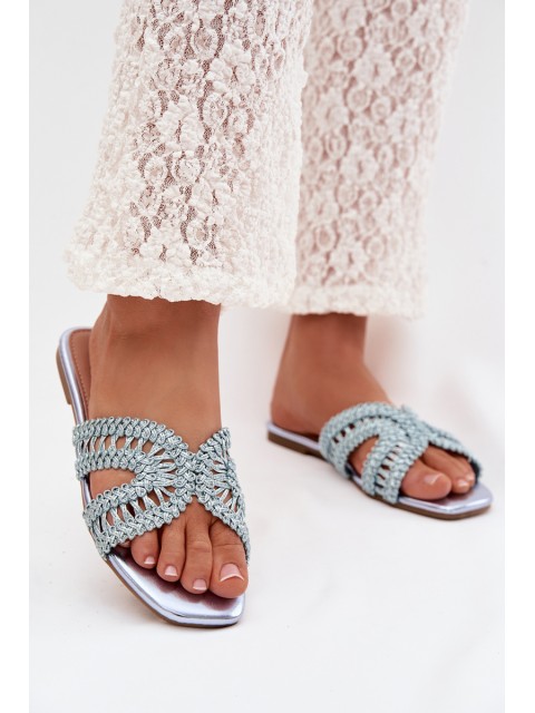 Women's Flat Blue Slides Fariella 2