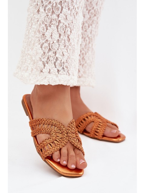 Women's Flat Orange Slippers Fariella 2