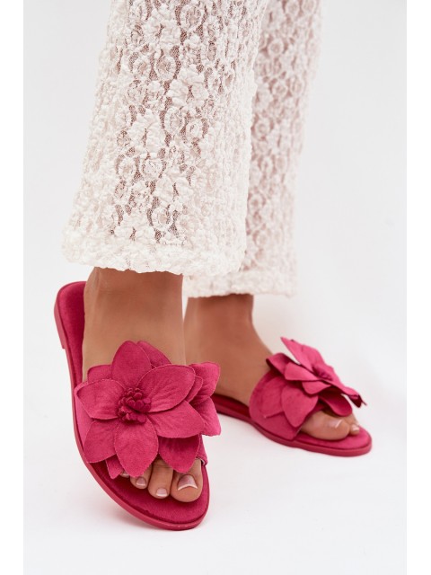 Women's Flat Fuchsia Floral Slides Elzoria 2