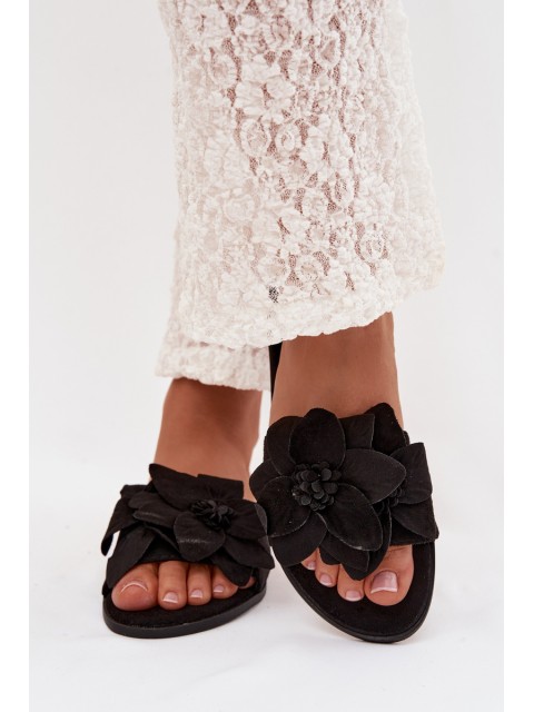 Women's Flat Black Floral Shoes Elzoria 2
