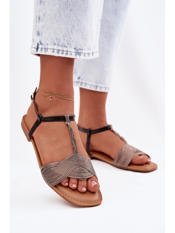 Women's Flat Black Sandals Nexora 2