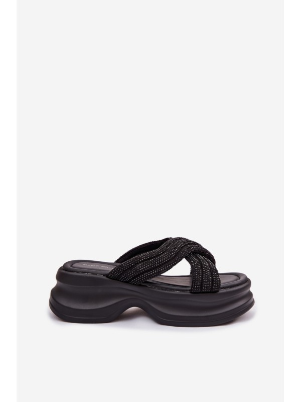 Material Women's Platform Sandals With Straps Black Liorine