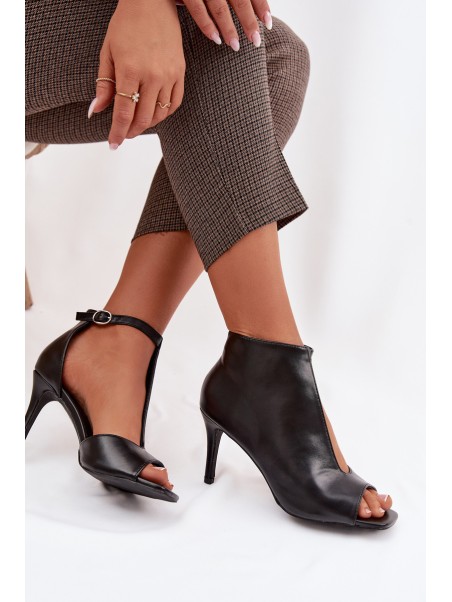 Women's High Heel Black Sandals Helira