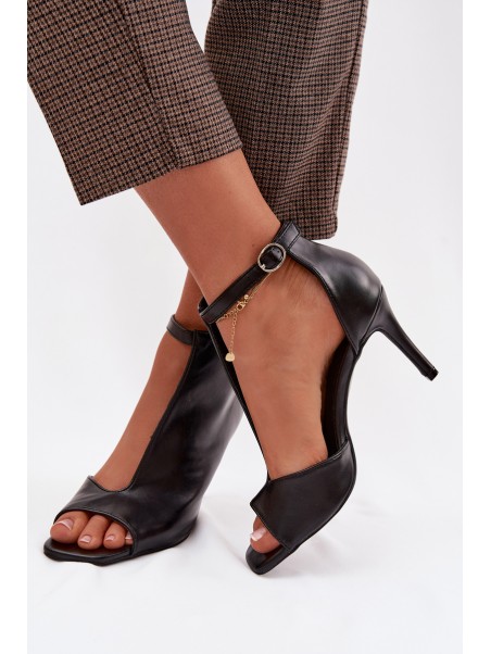 Women's High Heel Black Sandals Helira