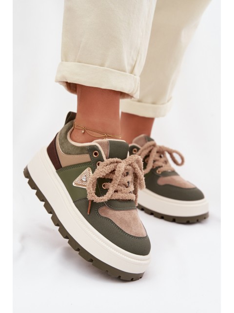 Women's Insulated Platform Sneakers Green Florinda 2