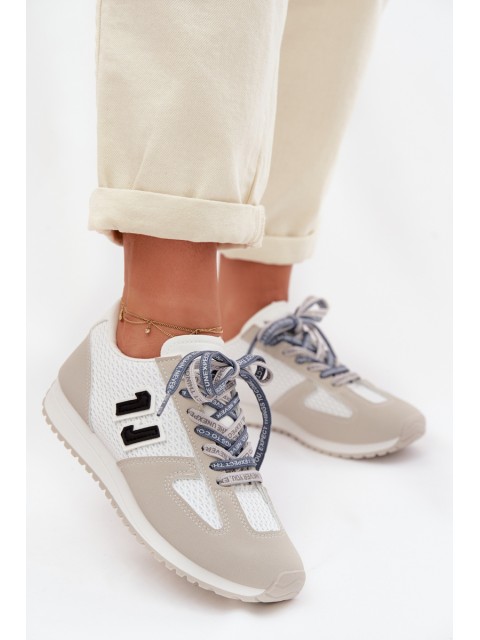 Women's Sneakers With Decorative Lacing Gray Henira 2