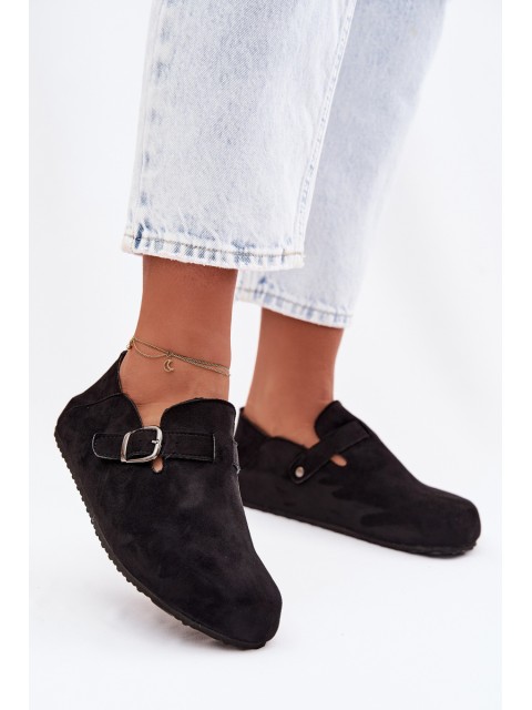 Women's Eco Suede Loafers With Buckle Black Ismora 2