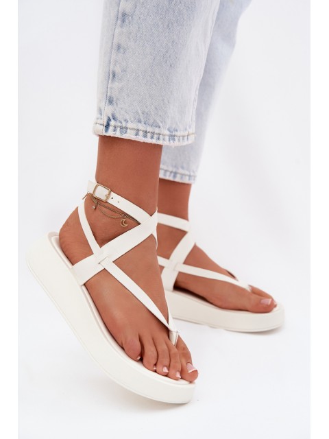 Women's Platform Flip Flops White Gelira 2