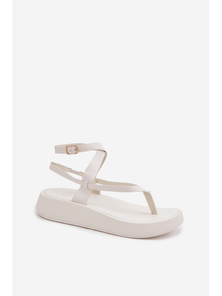 Women's Platform Flip Flops White Gelira