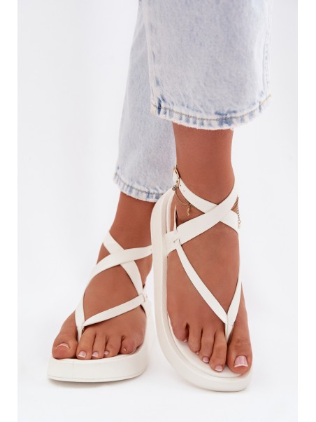 Women's Platform Flip Flops White Gelira