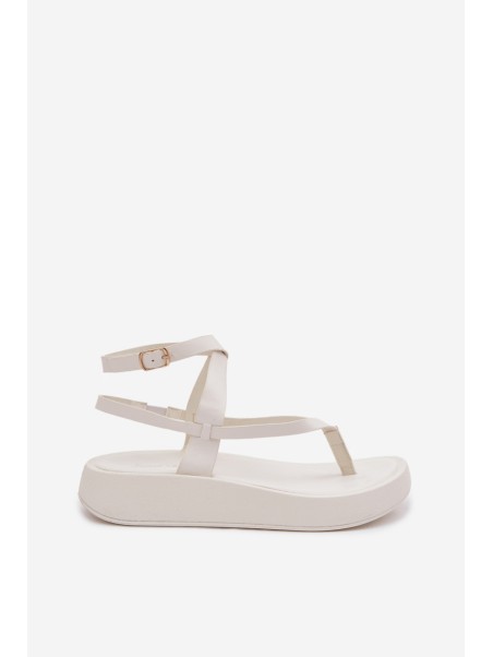 Women's Platform Flip Flops White Gelira