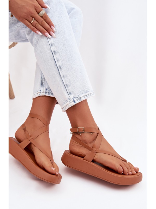 Women's Flip Flops Platform Camel Gelira