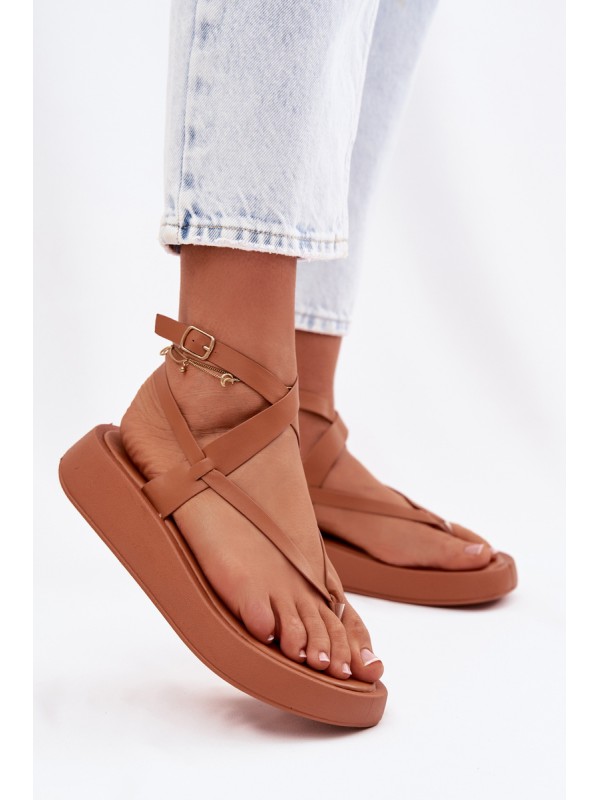 Women's Flip Flops Platform Camel Gelira 2