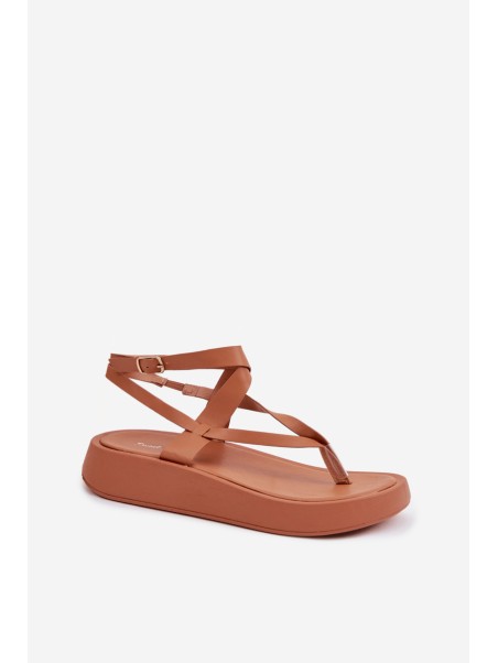 Women's Flip Flops Platform Camel Gelira