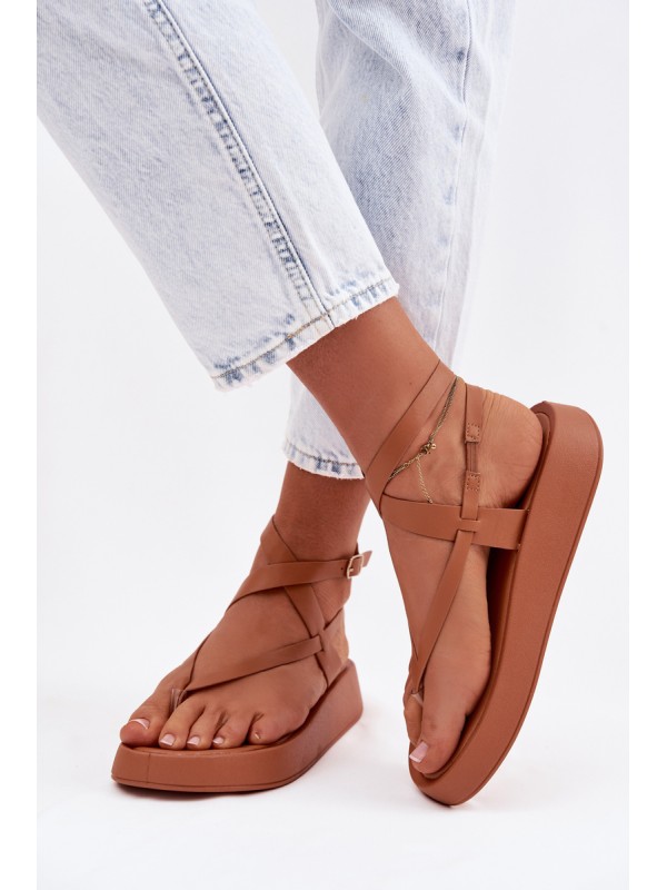 Women's Flip Flops Platform Camel Gelira