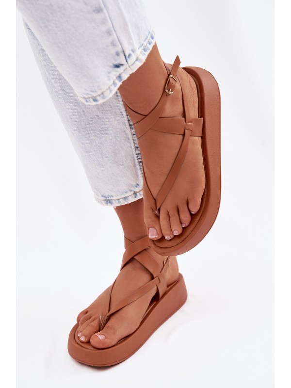 Women's Flip Flops Platform Camel Gelira