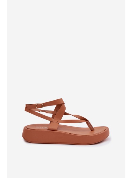 Women's Flip Flops Platform Camel Gelira