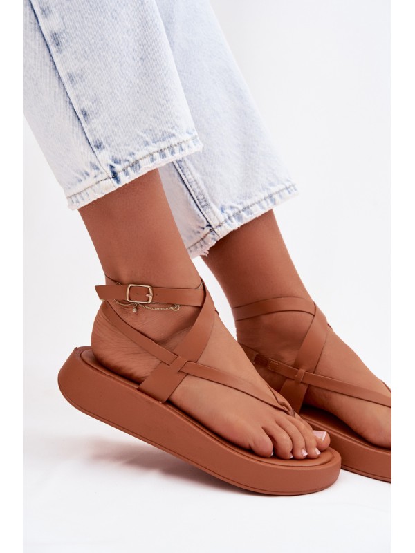 Women's Flip Flops Platform Camel Gelira