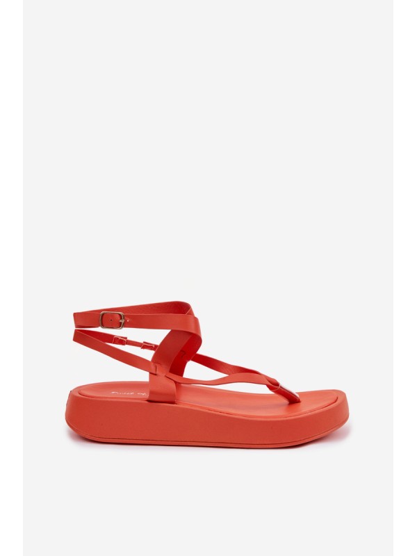 Women's Orange Platform Flip Flops Gelira