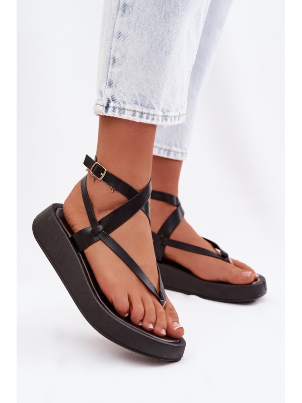 Women's Platform Flip Flops Black Gelira