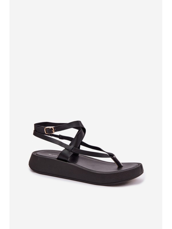 Women's Platform Flip Flops Black Gelira