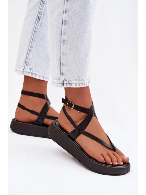 Women's Platform Flip Flops Black Gelira