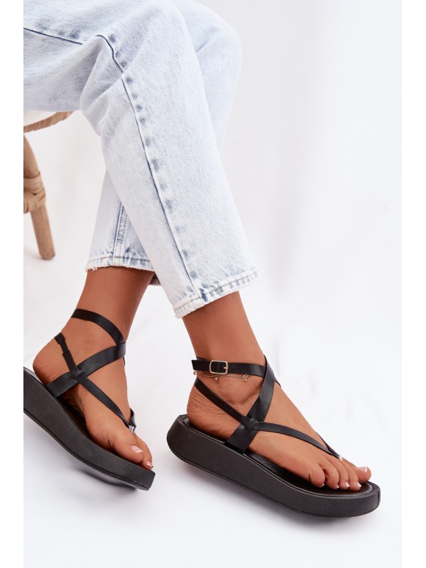 Women's Platform Flip Flops Black Gelira