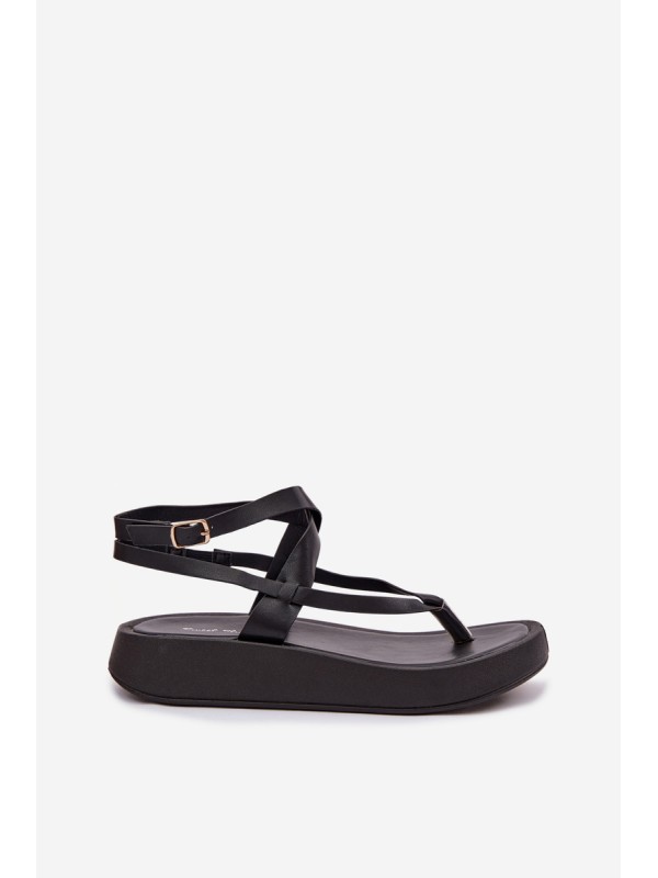 Women's Platform Flip Flops Black Gelira