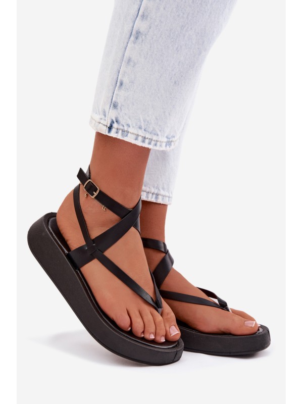 Women's Platform Flip Flops Black Gelira